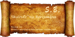 Skultéty Benjamina névjegykártya